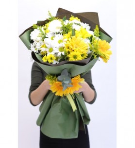 papatya ve gerbera buketi
